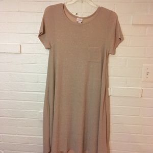 Medium Sparkly Elegant Lularoe Carly Dress Ivory